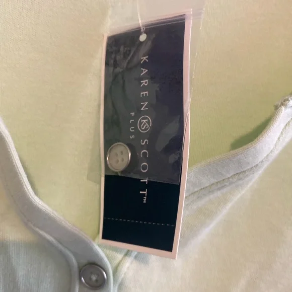 Karen scott Light Green Henley Shirt - Picture 5 of 6